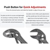 image:imageTEKTON Pliers Set 2Piece Pliers Wrench Angle Nose Push Button Adjustable  PLR90001