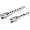 image:imageTEKTON 12 Inch Drive Flex Head QuickRelease Comfort Grip Ratchet Set 2Piece 1012 14 in  SRH92302Nonquickrelease