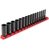 image:imageTEKTON 14 Inch Drive Shallow and Deep 6Point Impact Socket Set with Rails and Trays 58Piece 5321116 in 417 mm  SID90202Deep