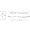 image:imageTEKTON 38 Inch Drive x 12 Inch Flex Head QuickRelease Comfort Grip Long Ratchet  SRH321126 Inch