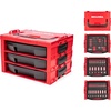 image:imageTEKTON 38 Inch Drive Shallow and Deep 6Point Socket and Ratchet Set in Modular Stacking Tool Box 83Piece 141 in 624 mm  SKT16300