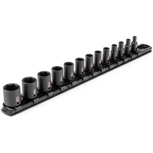 image:imageTEKTON 14 Inch Drive Shallow and Deep 6Point Impact Socket Set with Rails and Trays 58Piece 5321116 in 417 mm  SID90202Standard