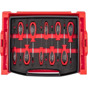 image:imageTEKTON Phillips and Slotted Screwdriver Set with Open Top Drawer and Rack  4 Inch Shanks 10Piece 03 38 mm  DWZ90600
