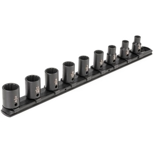 image:imageTEKTON 38 Inch Drive 12Point Impact Socket Set with Rail 9Piece 51634 in  SID91108Rails