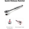 image:imageTEKTON 38 Inch Drive 12Point Socket and Ratchet Set with Rails and Tray 44Piece 624 mm  SKT13202