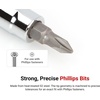 image:imageTEKTON 14 Inch Drive PhillipsSlotted Bit Socket Set with Rail 8Piece 03 18516 in  SHB90104