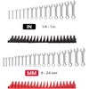 image:imageTEKTON Stubby Combination Wrench Set with Modular Organizers 15Piece 141 in  WCB95407Stubby  Modular Organizers