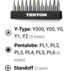 image:imageTEKTON 4 mm HexPozidriv Bit Set with Rail 12Piece 074 mm PZ0PZ2  DZZ9200512pc Electronics Bit Set